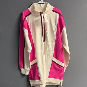 Women's Pink and Cream Jacket Dress